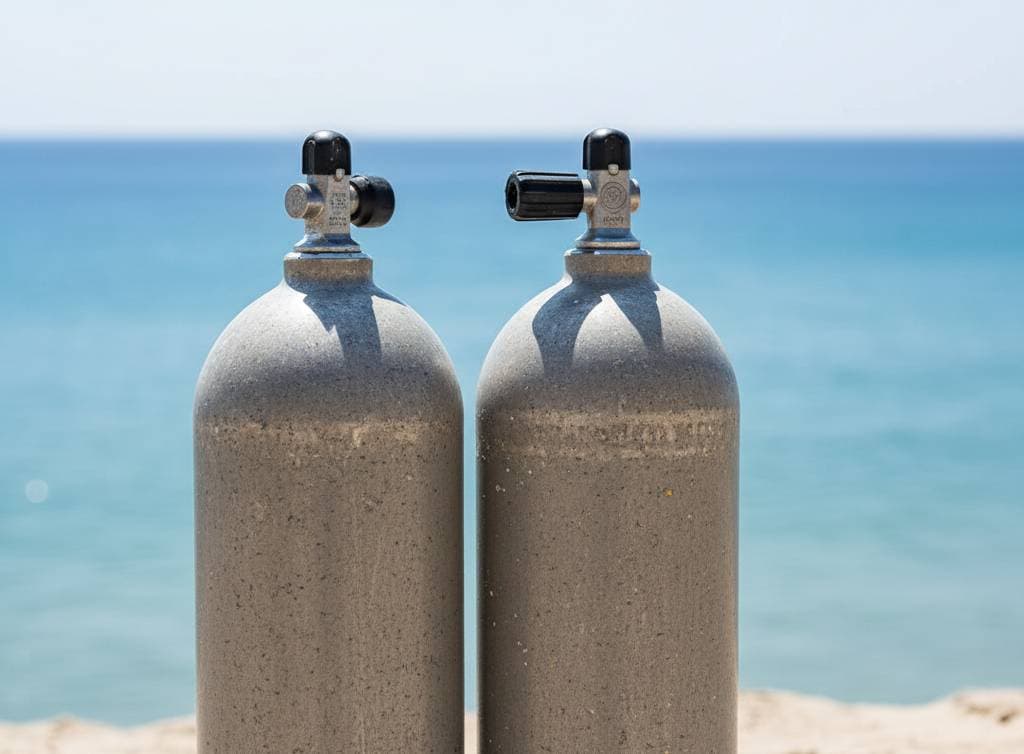 ダイビングのタンクの画像