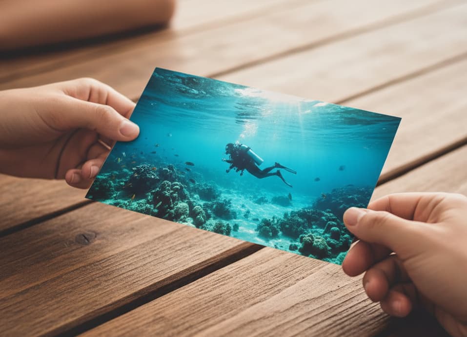 記念写真を手渡しているイメージ